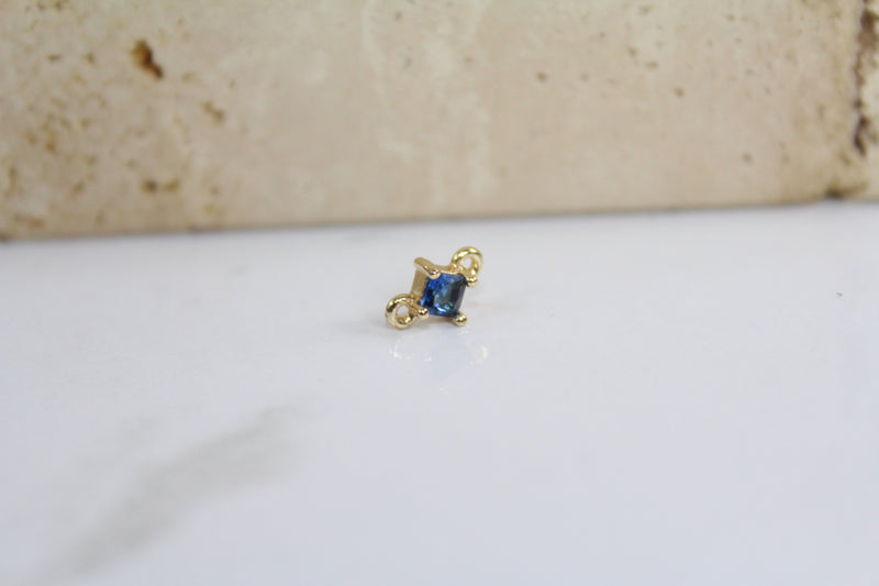 Load image into Gallery viewer, Sapphire Classic Gemstone Connector - 14K Gold Filled (Yellow)
