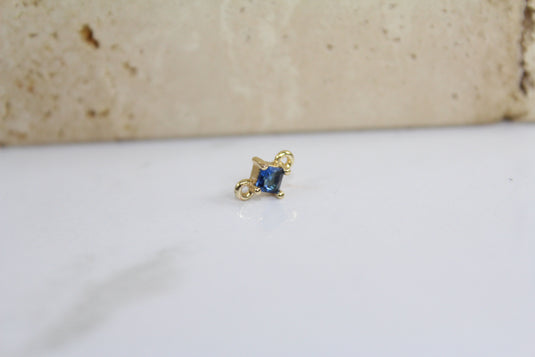 Sapphire Classic Gemstone Connector - 14K Gold Filled (Yellow)