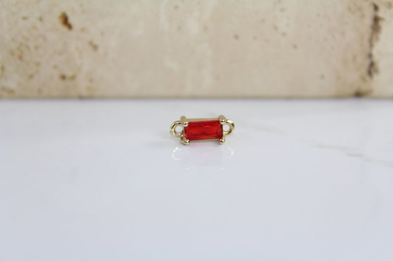 Load image into Gallery viewer, Ruby Baguette Gemstone Connector - (Yellow)
