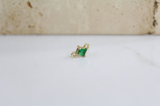 Emerald Classic Gemstone Connector - 14K Gold Filled (Yellow)