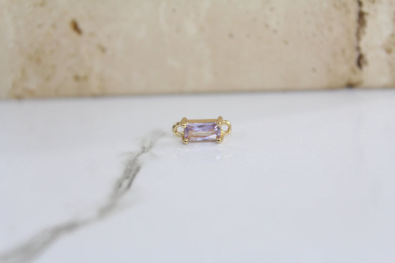 Load image into Gallery viewer, Periwinkle Baguette Gemstone Connector - (Yellow)
