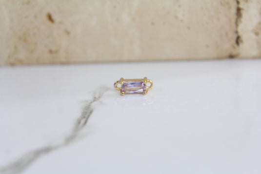 Periwinkle Baguette Gemstone Connector - (Yellow)