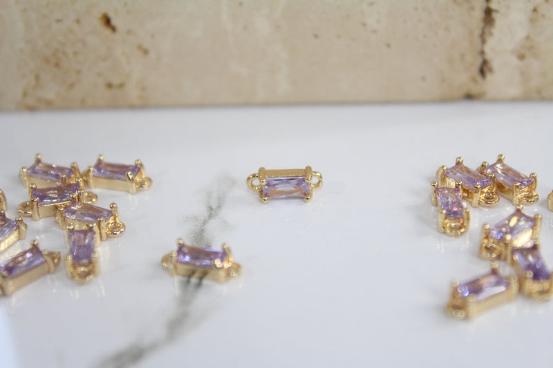 Load image into Gallery viewer, Periwinkle Baguette Gemstone Connector - (Yellow)
