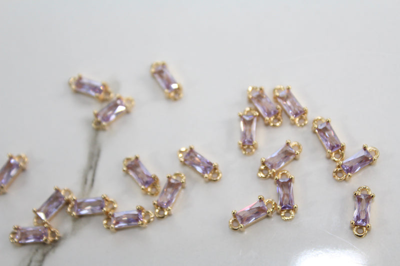 Load image into Gallery viewer, Periwinkle Baguette Gemstone Connector - (Yellow)
