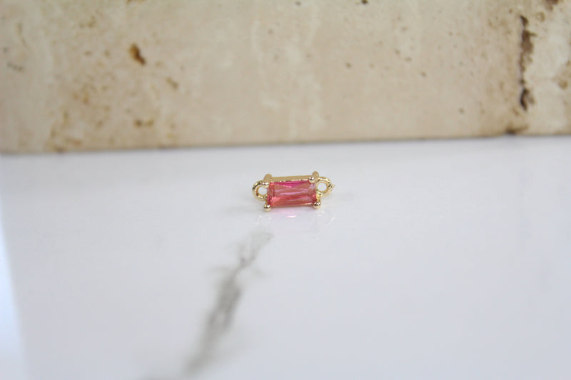 Load image into Gallery viewer, Barbie Baguette Gemstone Connector - (Yellow)
