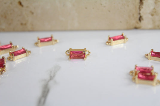 Barbie Baguette Gemstone Connector - (Yellow)