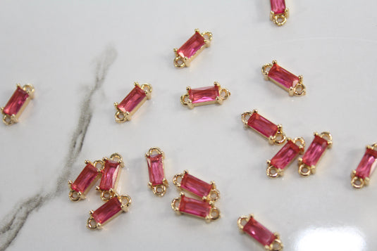 Barbie Baguette Gemstone Connector - (Yellow)