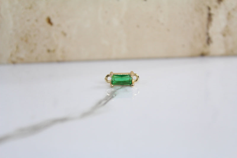 Load image into Gallery viewer, Emerald Baguette Gemstone Connector - (Yellow)
