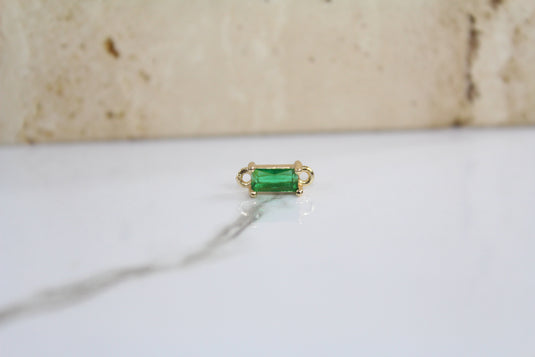 Emerald Baguette Gemstone Connector - (Yellow)