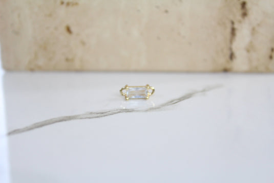 Diamond Baguette Gemstone Connector - (Yellow)