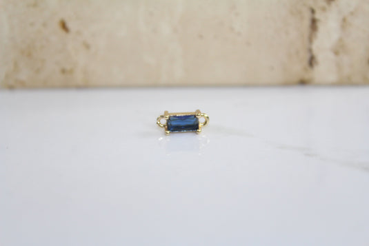 Sapphire Baguette Gemstone Connector - (Yellow)