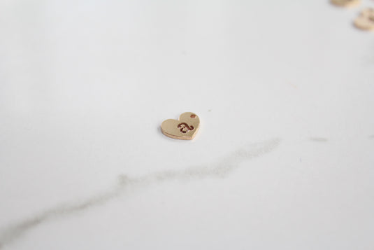 Heart Letter Charm - 14K Gold Filled (Yellow)