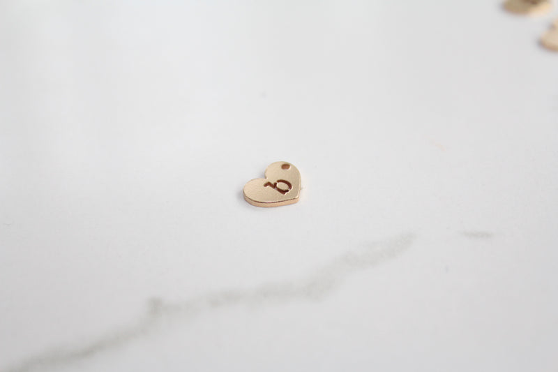 Load image into Gallery viewer, Heart Letter Charm - 14K Gold Filled (Yellow)
