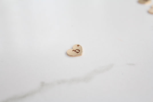 Heart Letter Charm - 14K Gold Filled (Yellow)