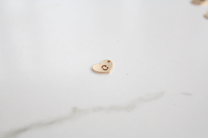 Load image into Gallery viewer, Heart Letter Charm - 14K Gold Filled (Yellow)
