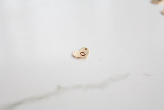 Heart Letter Charm - 14K Gold Filled (Yellow)