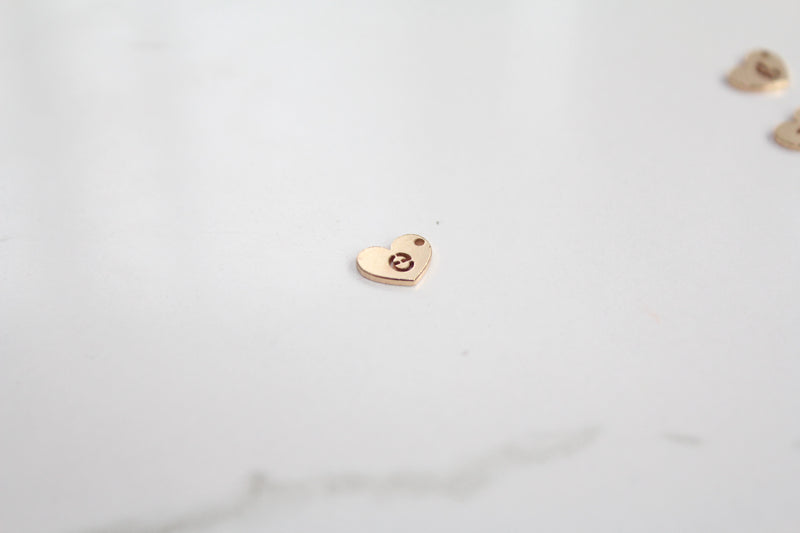 Load image into Gallery viewer, Heart Letter Charm - 14K Gold Filled (Yellow)
