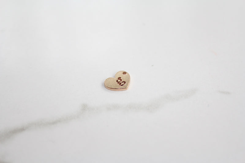 Load image into Gallery viewer, Heart Letter Charm - 14K Gold Filled (Yellow)
