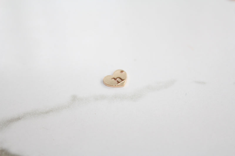 Load image into Gallery viewer, Heart Letter Charm - 14K Gold Filled (Yellow)
