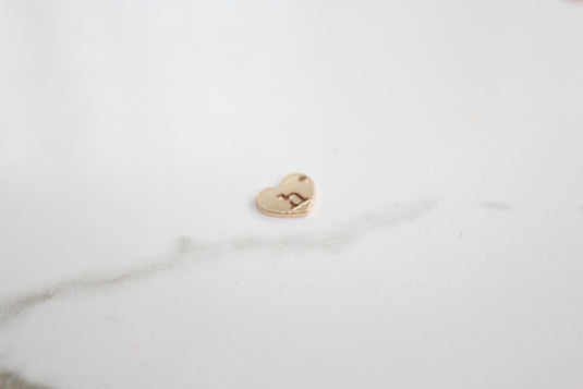 Heart Letter Charm - 14K Gold Filled (Yellow)