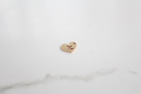 Heart Letter Charm - 14K Gold Filled (Yellow)