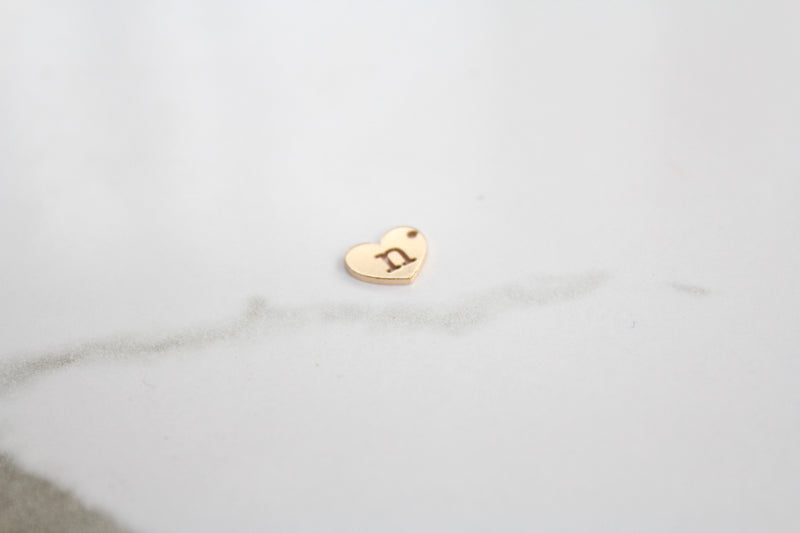 Load image into Gallery viewer, Heart Letter Charm - 14K Gold Filled (Yellow)
