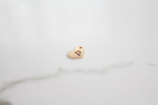 Heart Letter Charm - 14K Gold Filled (Yellow)