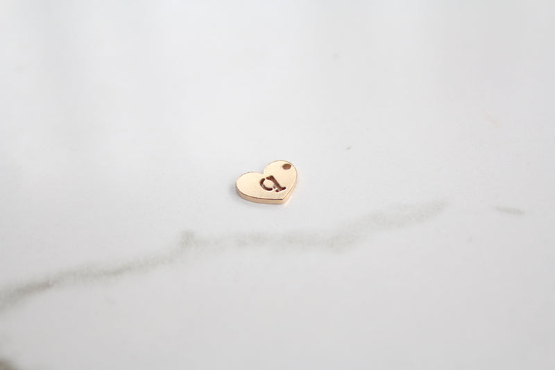 Load image into Gallery viewer, Heart Letter Charm - 14K Gold Filled (Yellow)
