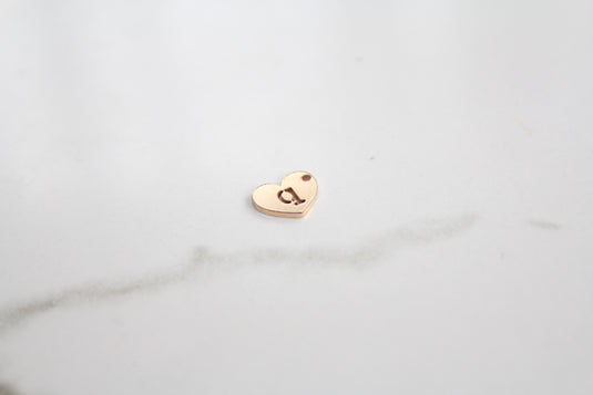 Heart Letter Charm - 14K Gold Filled (Yellow)