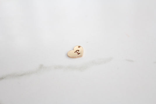 Heart Letter Charm - 14K Gold Filled (Yellow)