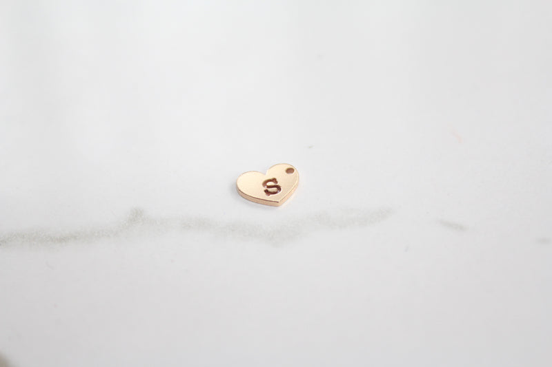 Load image into Gallery viewer, Heart Letter Charm - 14K Gold Filled (Yellow)
