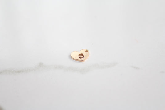 Heart Letter Charm - 14K Gold Filled (Yellow)