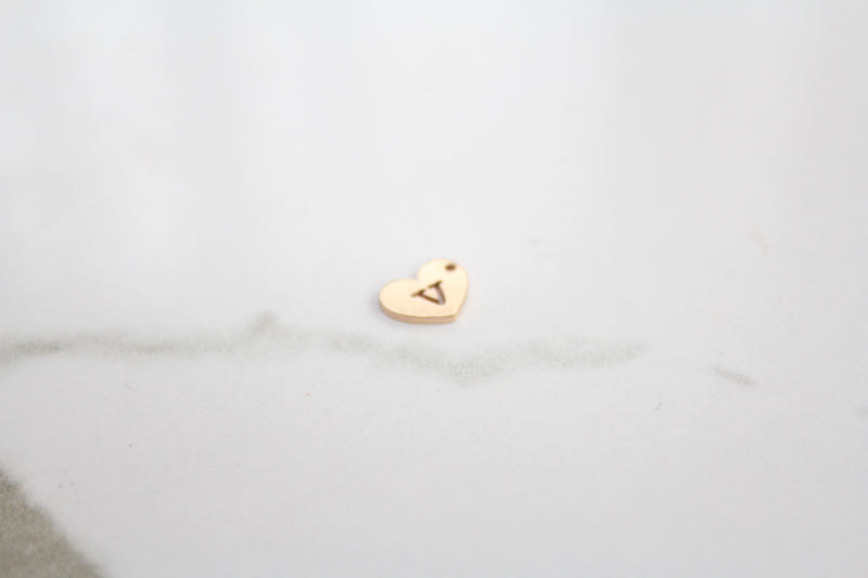 Load image into Gallery viewer, Heart Letter Charm - 14K Gold Filled (Yellow)
