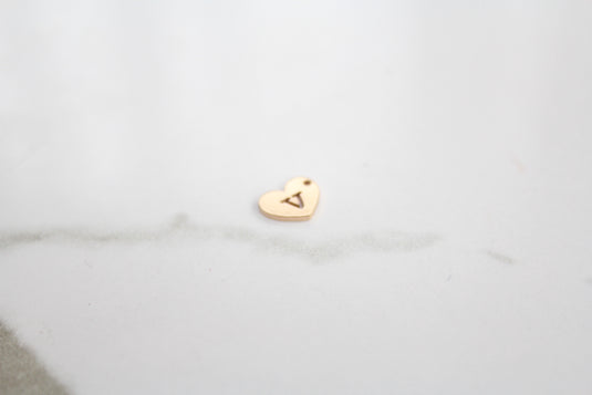 Heart Letter Charm - 14K Gold Filled (Yellow)