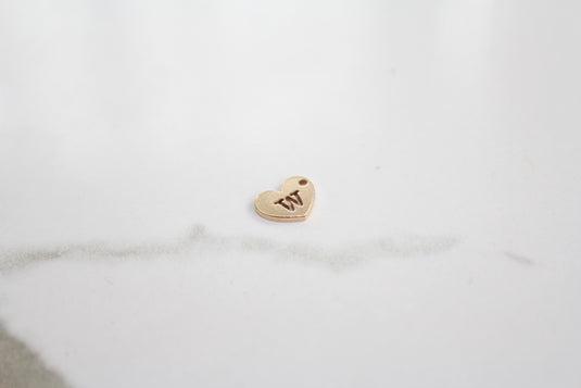 Heart Letter Charm - 14K Gold Filled (Yellow)