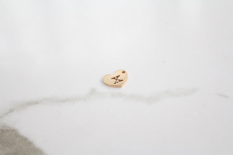 Load image into Gallery viewer, Heart Letter Charm - 14K Gold Filled (Yellow)
