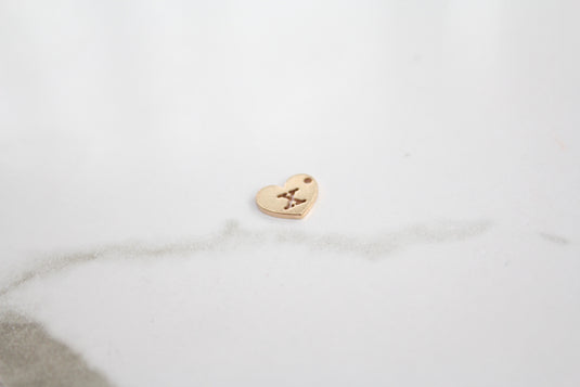 Heart Letter Charm - 14K Gold Filled (Yellow)