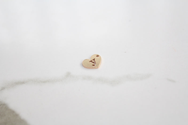 Load image into Gallery viewer, Heart Letter Charm - 14K Gold Filled (Yellow)
