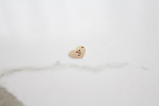 Heart Letter Charm - 14K Gold Filled (Yellow)