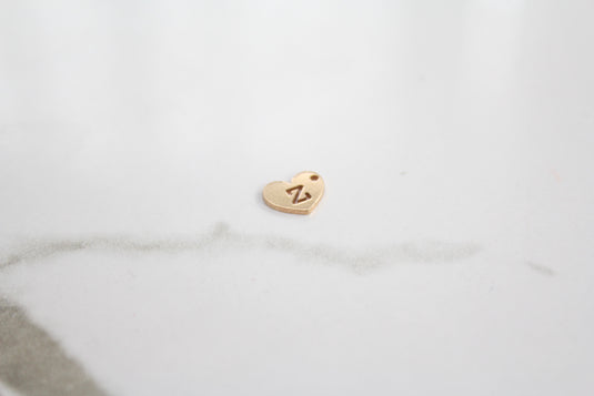 Heart Letter Charm - 14K Gold Filled (Yellow)