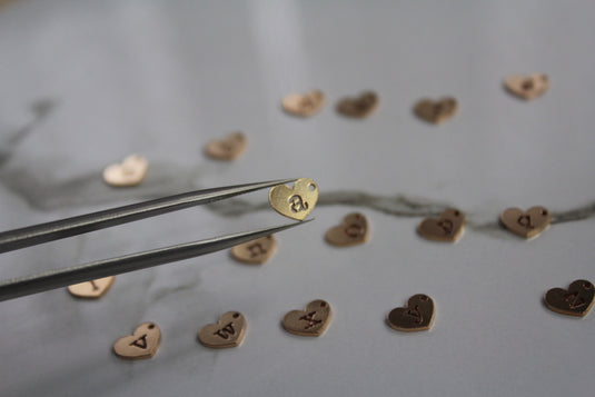 Heart Letter Charm - 14K Gold Filled (Yellow)