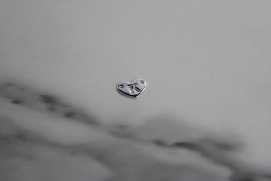 Heart Letter Connector - Sterling Silver