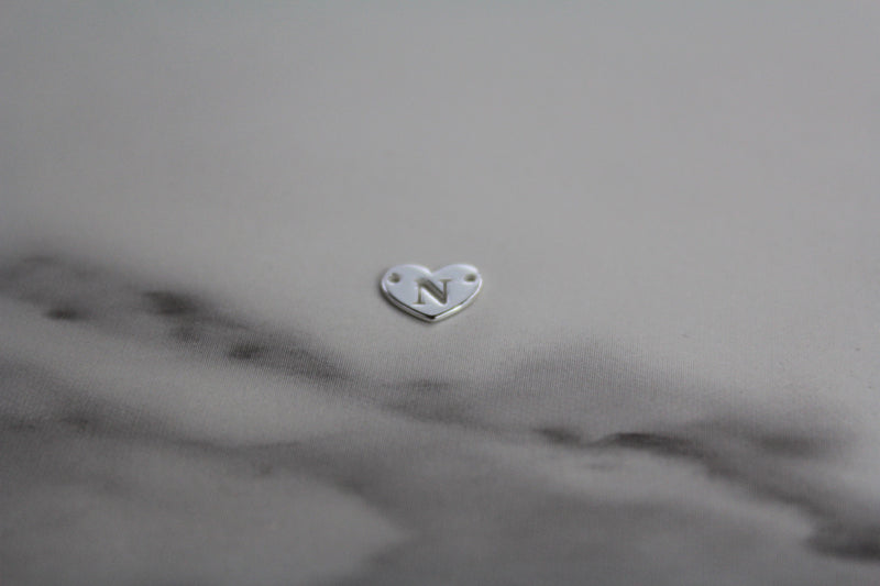 Load image into Gallery viewer, Heart Letter Connector - Sterling Silver
