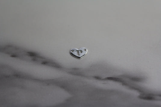 Heart Letter Connector - Sterling Silver