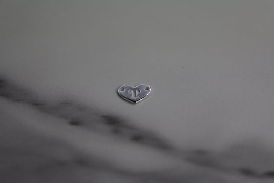 Heart Letter Connector - Sterling Silver