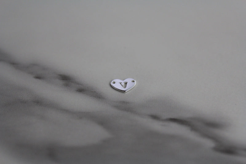 Load image into Gallery viewer, Heart Letter Connector - Sterling Silver
