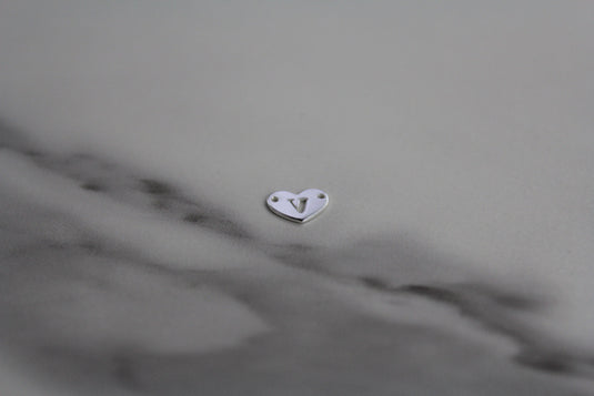 Heart Letter Connector - Sterling Silver