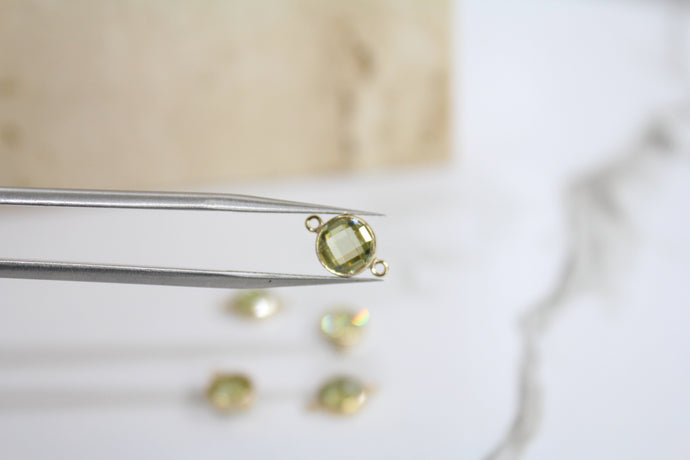 6mm CZ Sage Connector - 14K Gold Filled (Yellow)