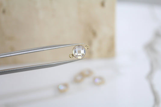 6mm CZ Crystal Connector - 14K Gold Filled (Yellow)