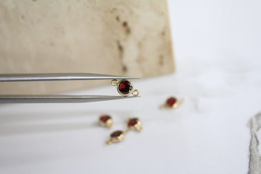 4mm CZ Scarlet Connector - 14K Gold Filled (Yellow)